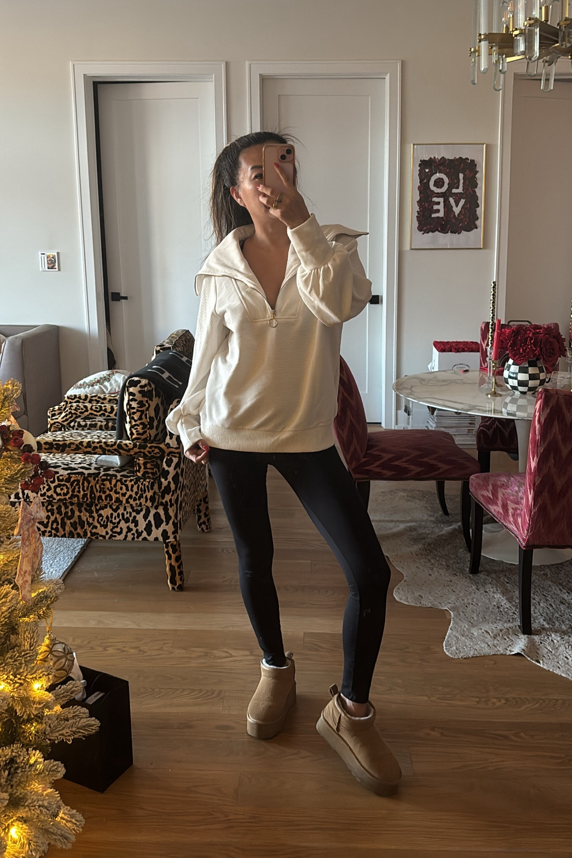 Amazon lounge outfit! Pullover sweater, best Amazon leggings, similar Ugg boots. Mom style, mom outfit, atheleisure outfit, Amazon style 

#LTKFindsUnder100 #LTKStyleTip