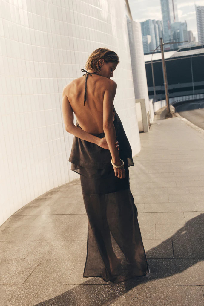 CARMEL PETROL RAMIE HALTER TOP | DISSH