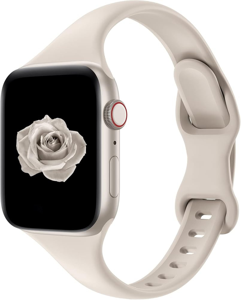 Acrbiutu Bands Compatible with Apple Watch 38mm 40mm 41mm 42mm 44mm 45mm 49mm, Slim Thin Narrow R... | Amazon (US)