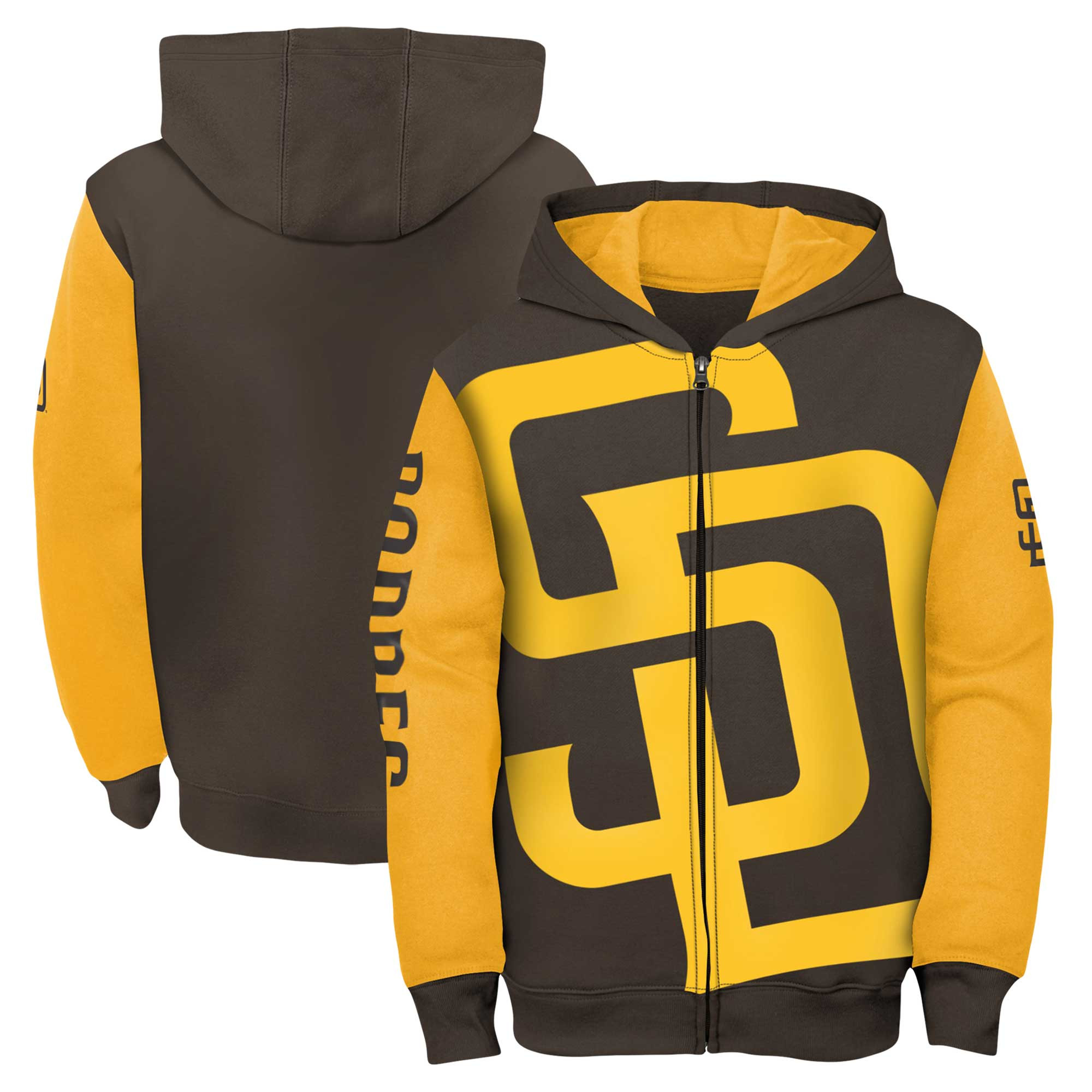 Youth San Diego Padres Fanatics Branded Brown/Gold Postcard Full-Zip Hoodie Jacket | MLB Shop
