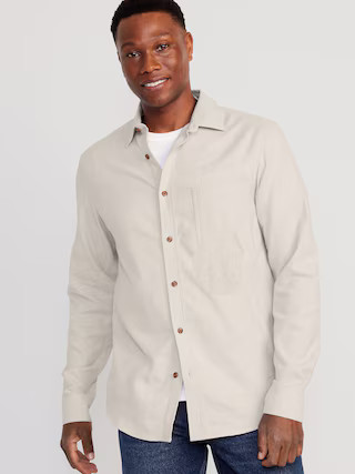 Double-Brushed Flannel Shirt for Men | Old Navy (US)