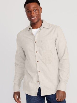 Double-Brushed Flannel Shirt for Men | Old Navy (US)