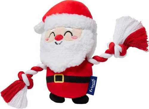 Frisco Holiday Santa Plush with Rope Squeaky Dog Toy, Medium | Chewy