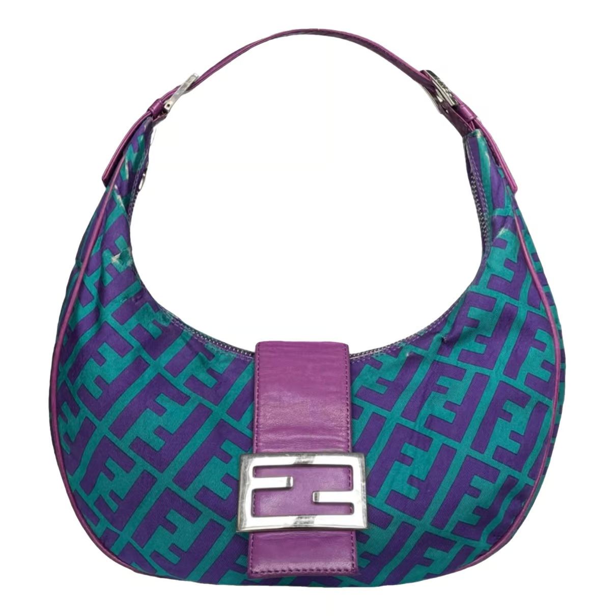 Croissant cloth handbag Fendi Purple in Cloth - 35708728 | Vestiaire Collective (Global)