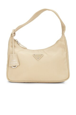 Prada Tessuto Nylon Mini Re-Edition 2000 Shoulder Bag in Beige | FWRD 