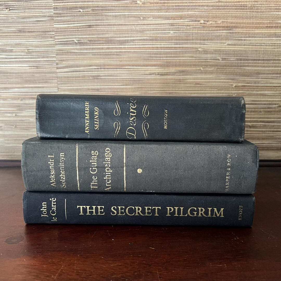 Vintage Black Books for Halloween Decor Dark Neutral Decor With Gold Accents - Etsy | Etsy (US)