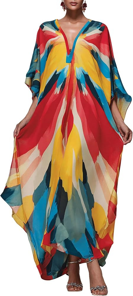 Womens Moo Moo Kaftan Dress Swimwear Coverup Lightweight Breathable for Home Lounging Beach Resor... | Amazon (US)