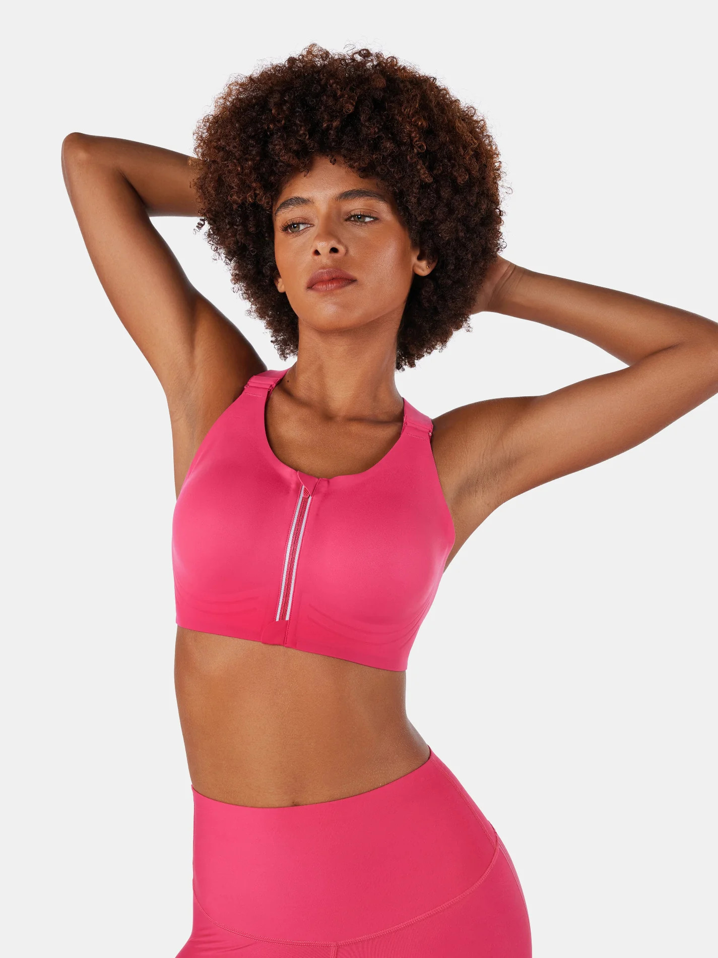 SpeedDry™ Front Zip Sports Bra - Magenta / S | Fanka INT