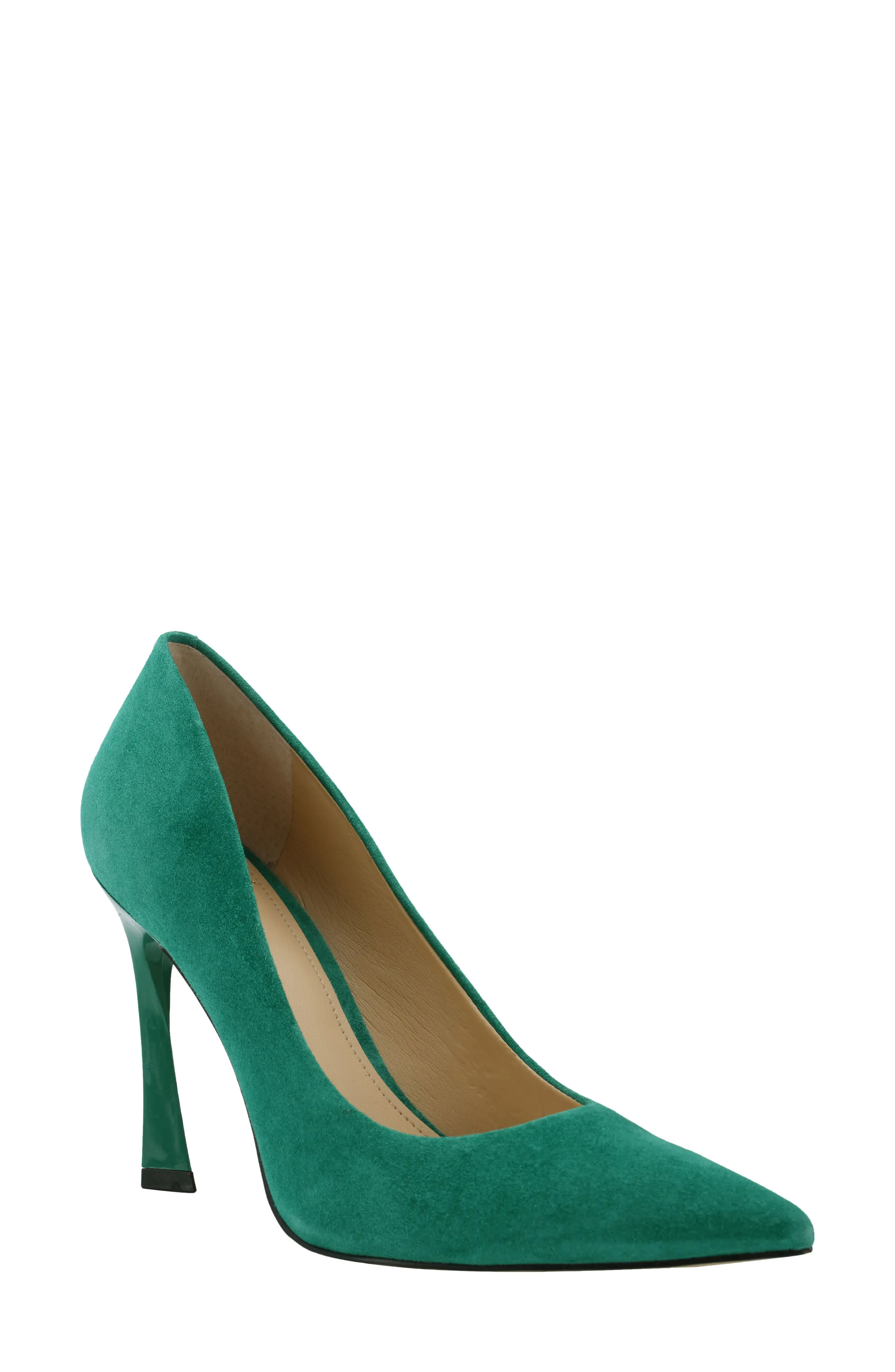 Marc Fisher LTD Sassie Pointed Toe Pump, Size 5 in Medium Green Suede at Nordstrom | Nordstrom