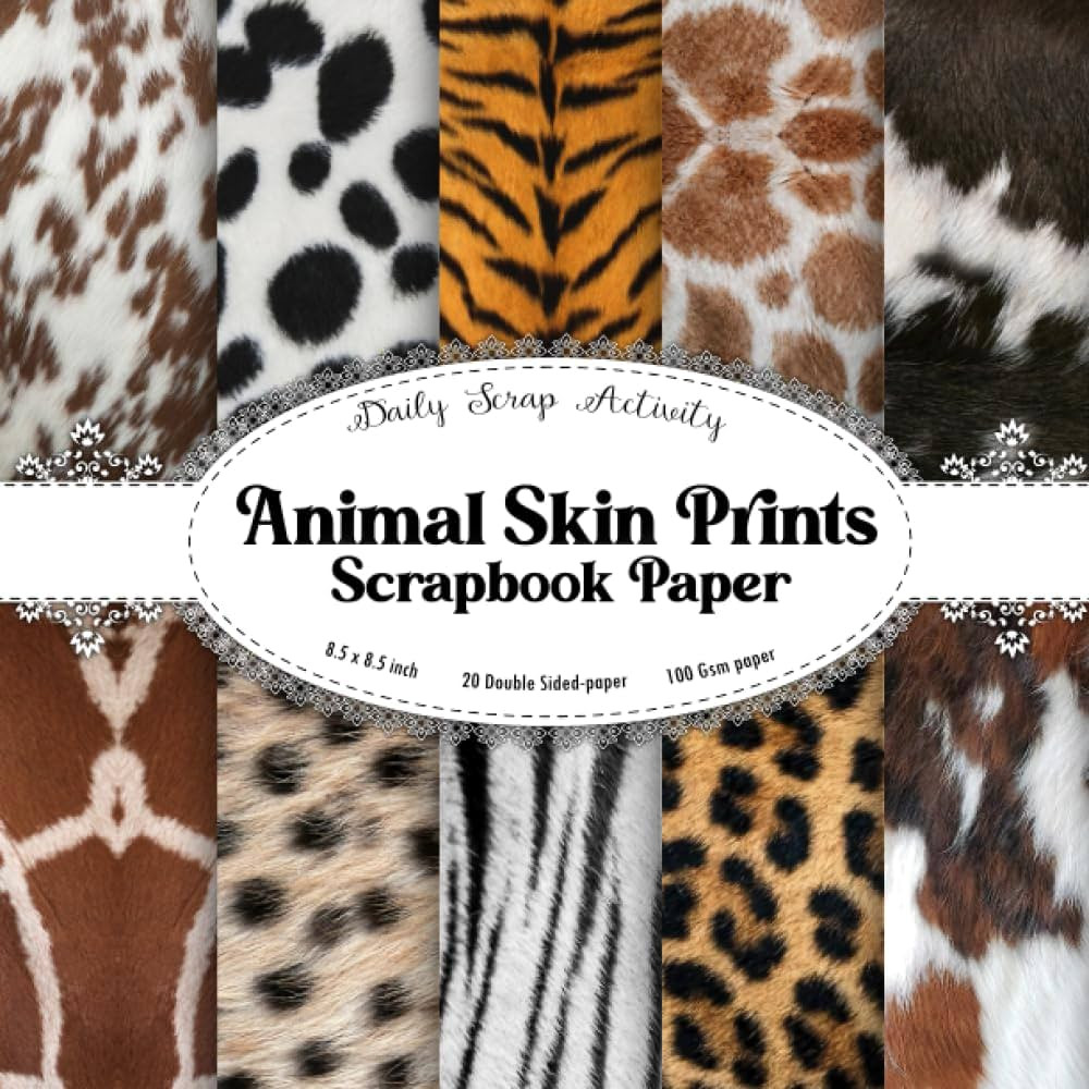 Animal Skin Scrapbook Paper: Animals Realistic Prints For Scrapbooking, Decorative Pattern for Gi... | Amazon (US)