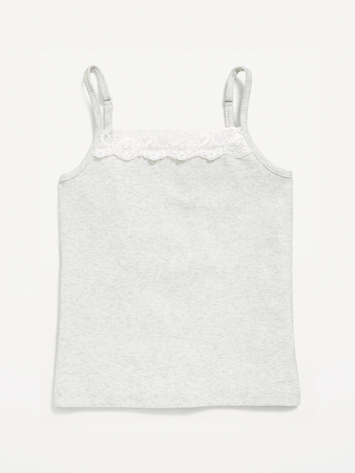 Fitted Ribbed Lace-Trim Cami for Girls | Old Navy (US)