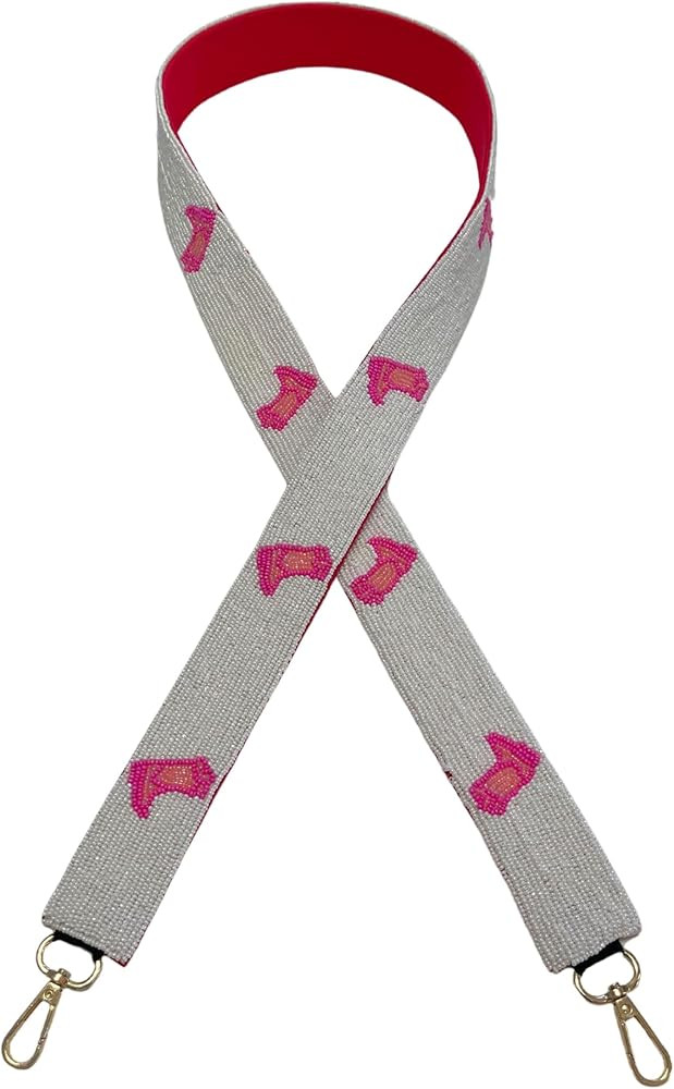 Beaded Purse Strap Pink Cowboy Boots for Handbags | Weekend Nashville Dallas Gold Hardware for Cl... | Amazon (US)