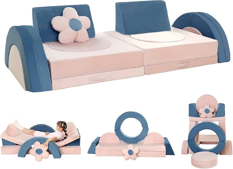 12PCS Modular Kids Play Couch,Toddler Couch for Playroom, Convertible Christmas Kids Foam Play So... | Amazon (US)