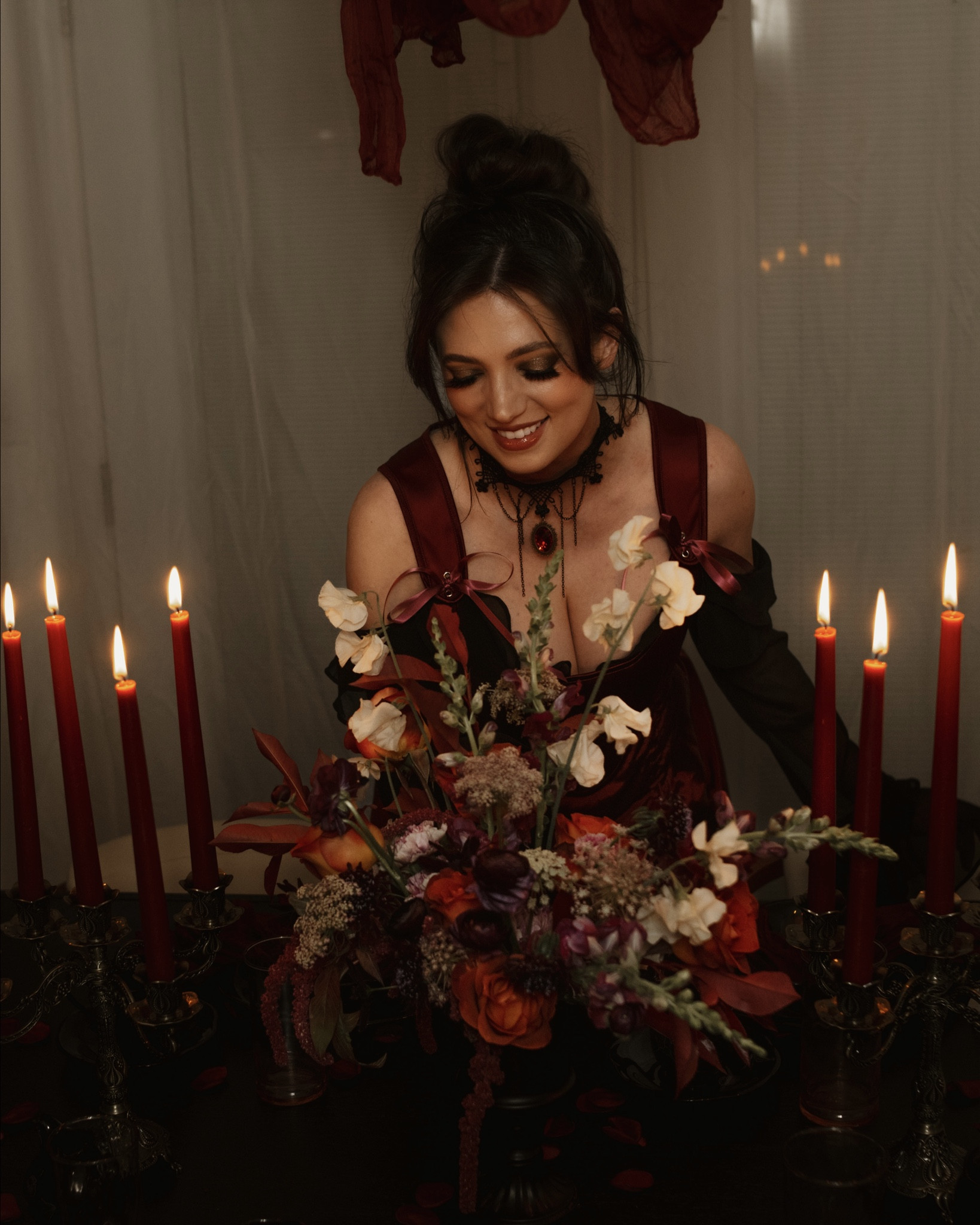 Last week I hosted a Romantasy themed Galentines party for my closest friends. 🥀🕯️🖤 

Almost everything including the outfit is from amazon. I used the cheesecloth table runner to hang from the chandelier, the sheet set to make the giant bow and the dried flowers for both candle making and tea! Let me know if you’re wondering about anything else 🫶🏼

#LTKParties #LTKMostLoved