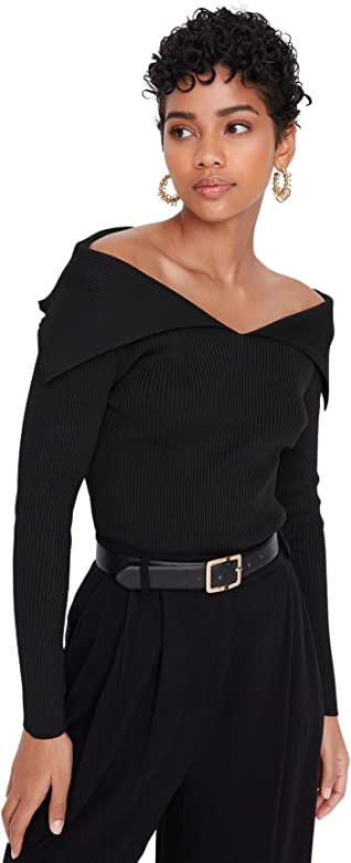 Trendyol Maglione Normale con Scollo A Barca Maglia di Tuta Donna | Amazon (IT)
