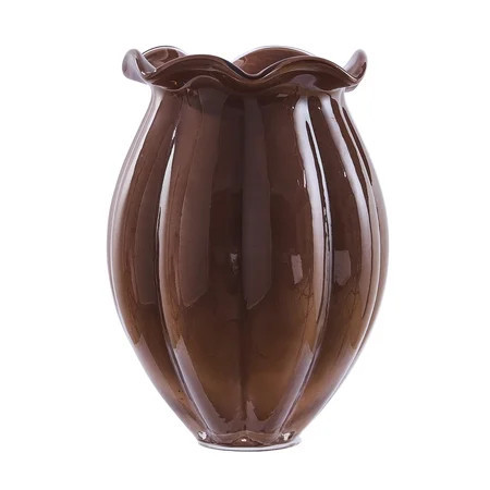 Home Decor Collection 9" Brown Milky Glass Vase | Walmart (US)