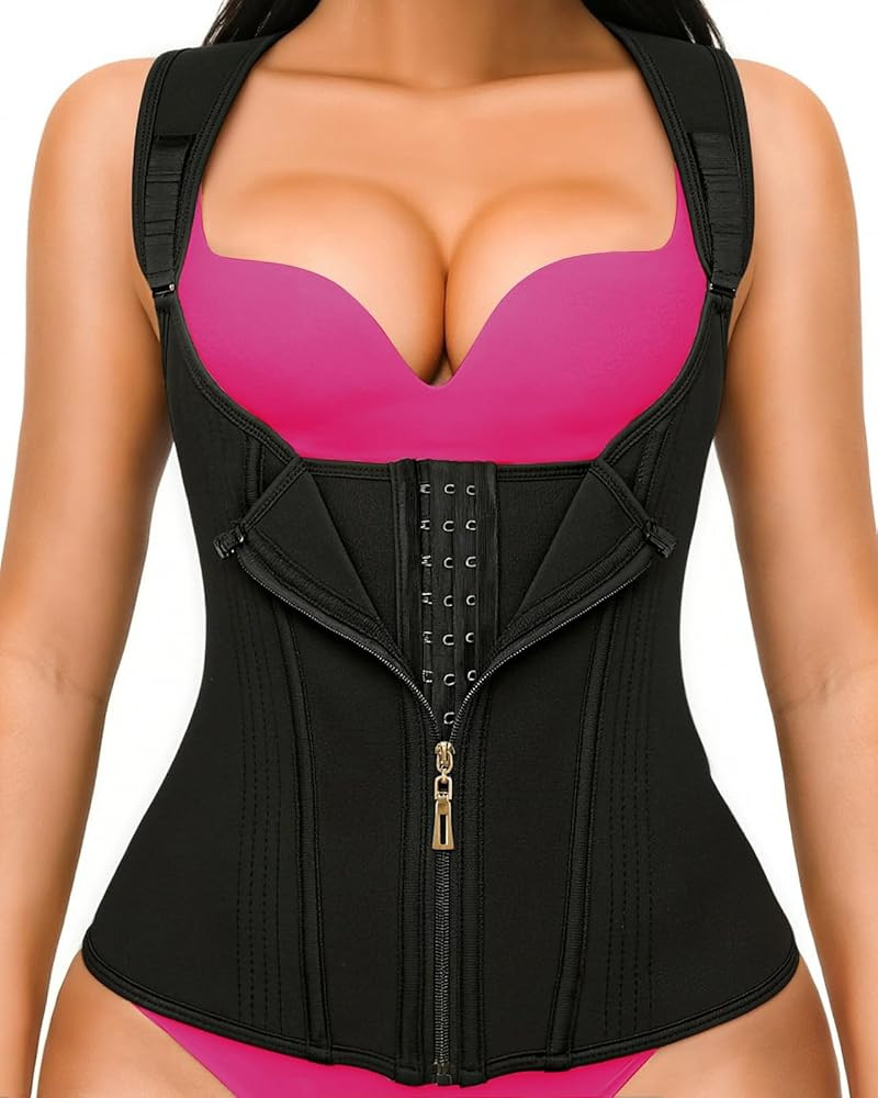 YADIFEN Waist Trainer for Women,Zipper Corset Body Shaper for Tummy Control Neoprene Cincher Swea... | Amazon (US)
