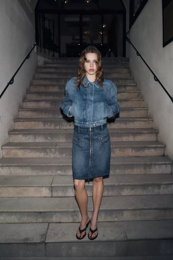 DENIM JACKET WITH TABS | Zara UK