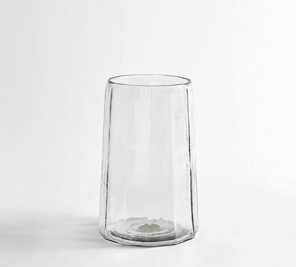 Hammered Cafe Recycled Hurricane Candle Holder, Small, 10.75"H - Clear | Pottery Barn (US)