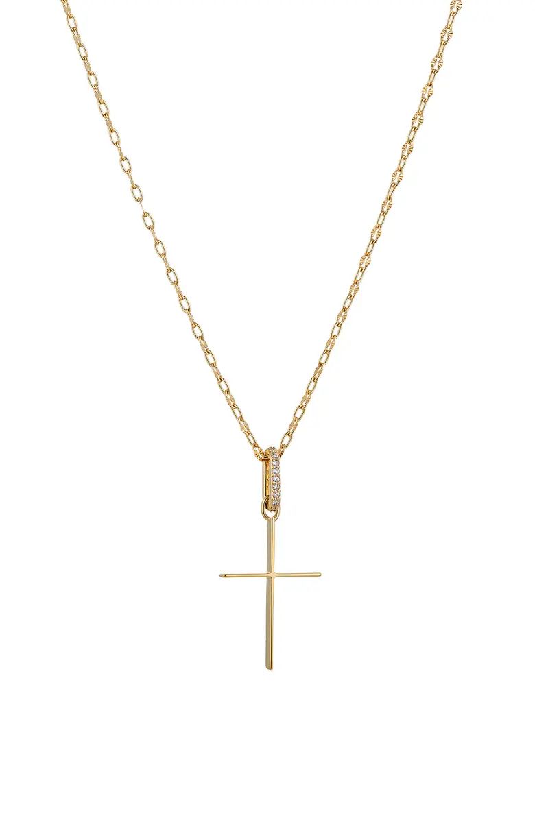 Cubic Zirconia Cross Pendant Necklace | Nordstrom
