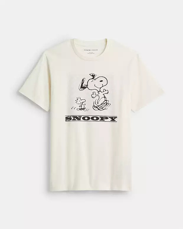 Coach X Peanuts Snoopy Signature Square T Shirt In Organic Cotton | Coach Outlet US