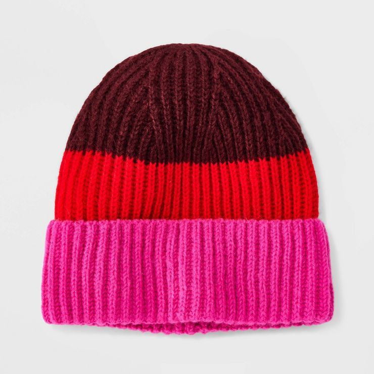 Adult Colorblock Beanie - A New Day™ Burgundy | Target