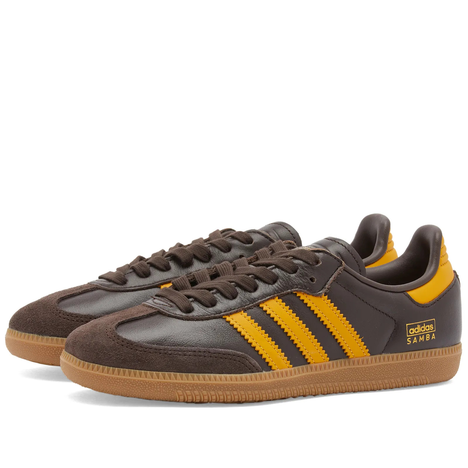 Adidas Samba OG Dark Brown, Preloved Yellow & Gum | END. | End Clothing (UK & IE)