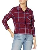 Fox Womens Women's Flannel Button Down, charcoal/graphite/Red, L | Amazon (US)