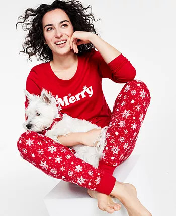Family Pajamas Matching Women's Merry Snowflake Mix It Family Pajama Set, Created for Macy's & Re... | Macys (US)