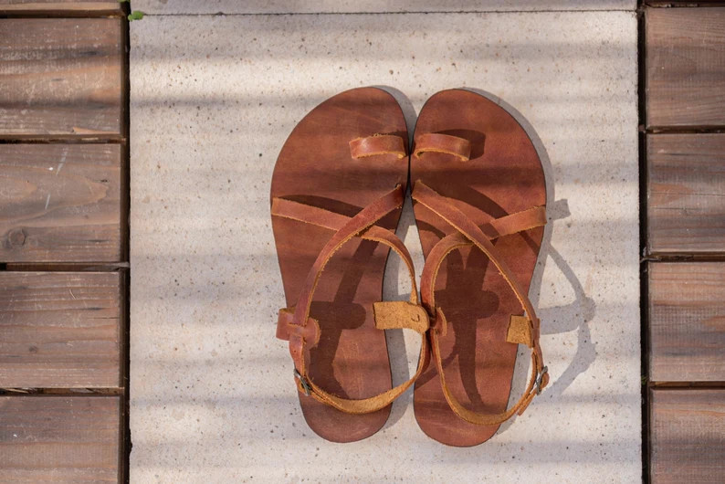 Sandalias de cuero para hombre, sandalias color whisky, sandalias griegas, sandalias hechas a man... | Etsy (ES)