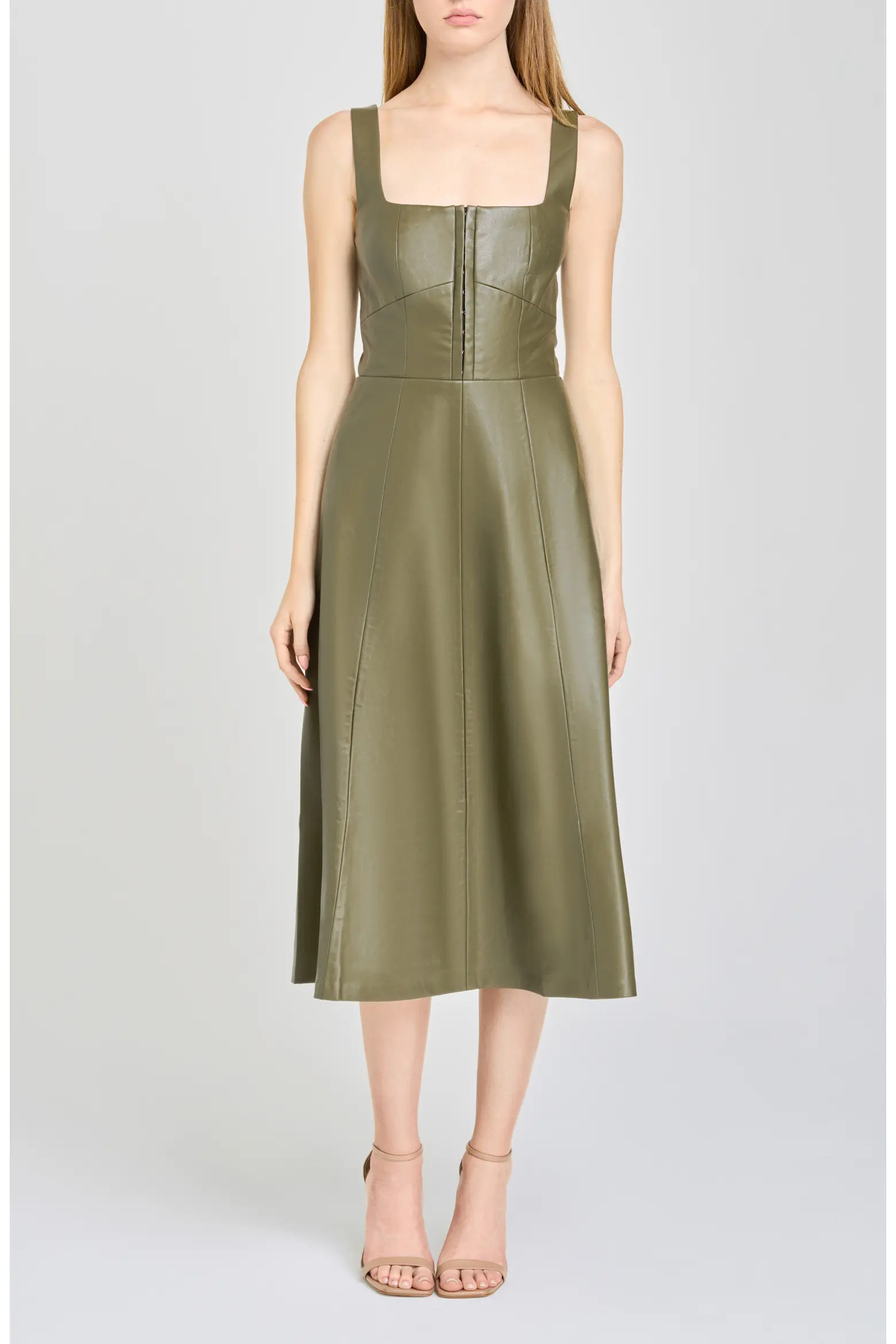 Leonie Faux Leather Fit & Flare Midi Dress (Women) | Nordstrom | Nordstrom