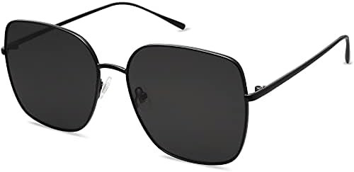 SOJOS Trendy Oversized Square Metal Frame Sunglasses for Women Men Retro Big Flat Lens UV Protect... | Amazon (US)