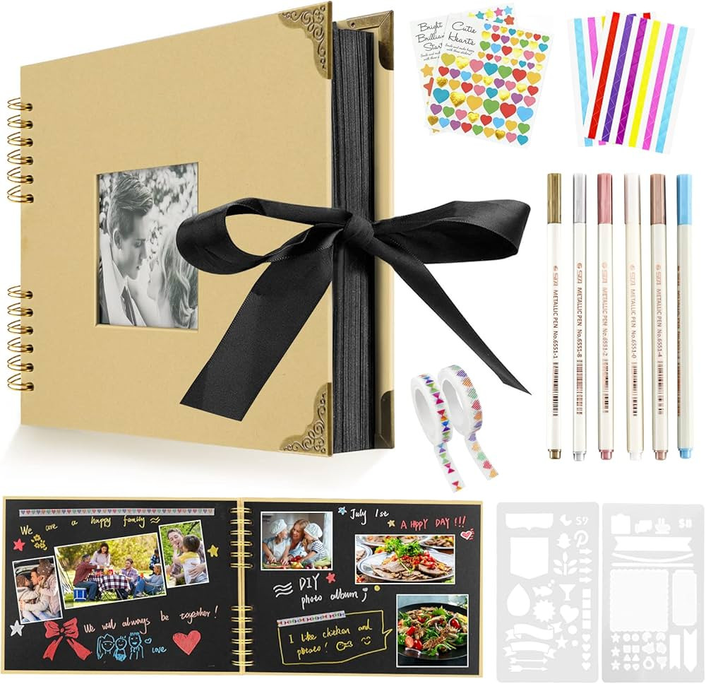 Newthinking DIY Photo Albums Scrapbook, 80 Pages A4 Hand-posted Couple Photo Album with Stickers ... | Amazon (UK)