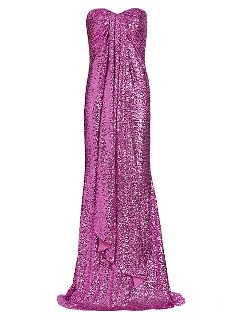 Badgley Mischka Sequin Floor-Length Strapless Gown | Saks Fifth Avenue