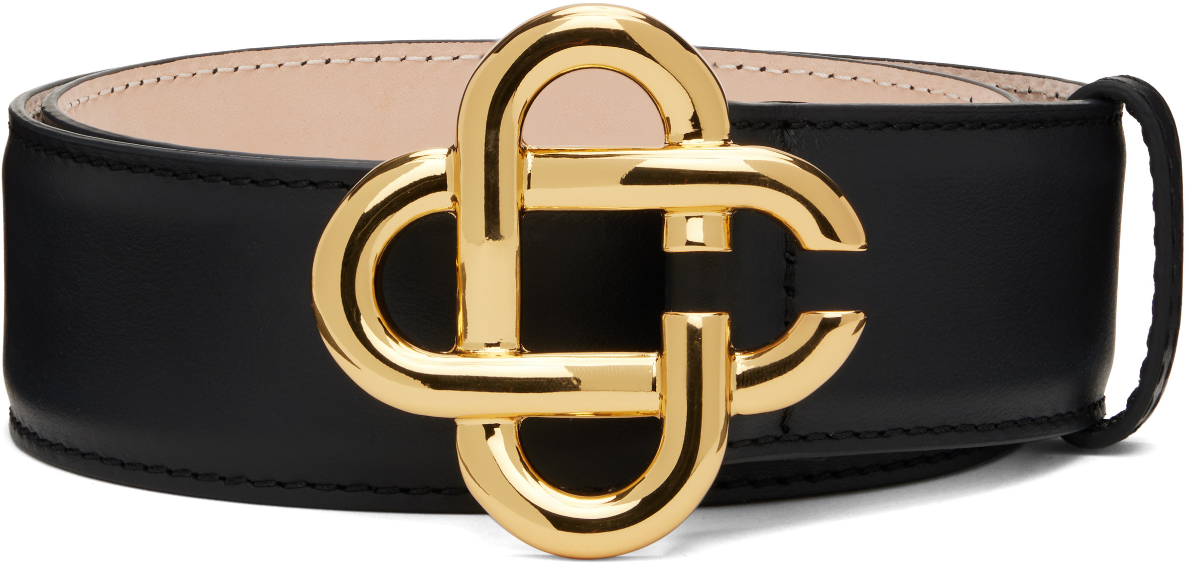 Casablanca Black CC Logo Buckle Belt | SSENSE