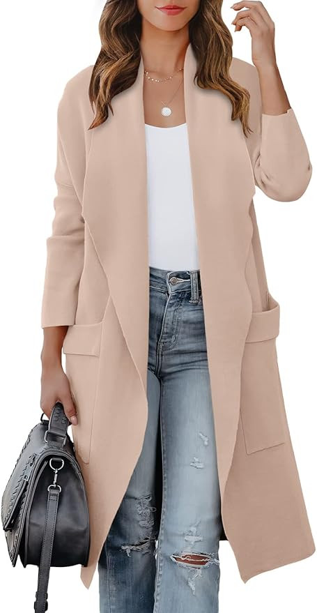 ANRABESS Women's Long Cardigan Sweater 2024 Fall Fashion Casual Oversized Knit Open Front Coatiga... | Amazon (US)