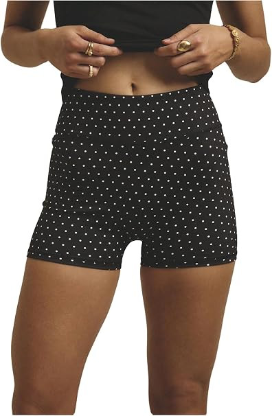 WDIRARA Women's Polka Dots Biker Shorts Athletic Workout Gym Yoga Shorts | High Elastic Waist, Ac... | Amazon (US)