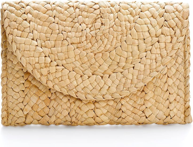 Raffia Woven Wicker Clutch Bag Straw Purse For Girls Summer Beach Crossbody Handbags | Amazon (US)