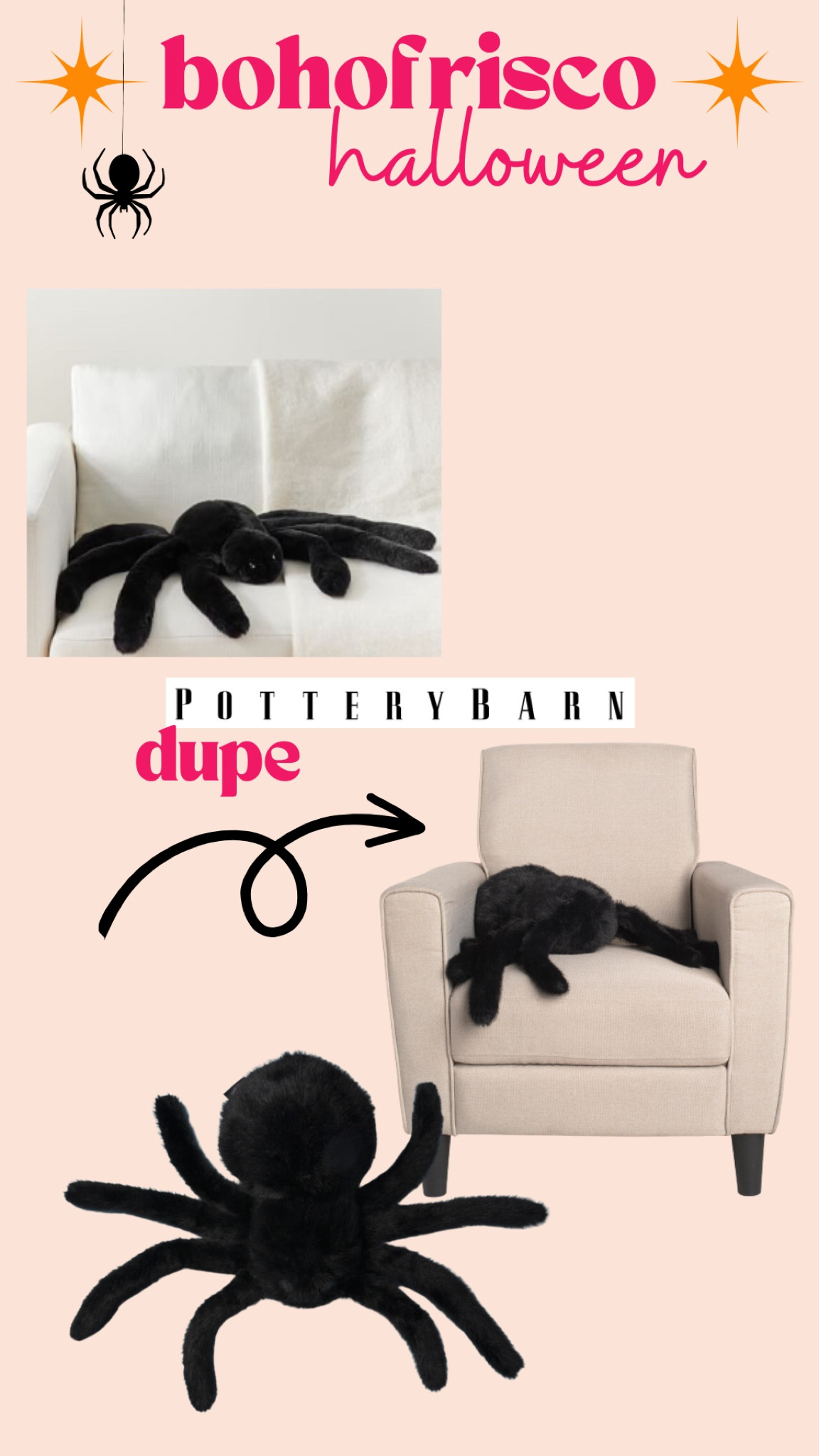 Halloween finds - spider pillow pottery barn look a like - oversized stuffed pillow throw pillow accent - giant spider pillows for Halloween and spooky decor 

#LTKunder50 #LTKSeasonal #LTKFind