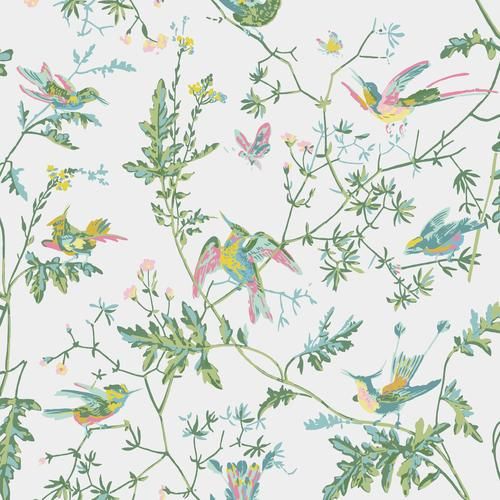 Cole & Son Hummingbirds Green/Pink Wallpaper | DecoratorsBest