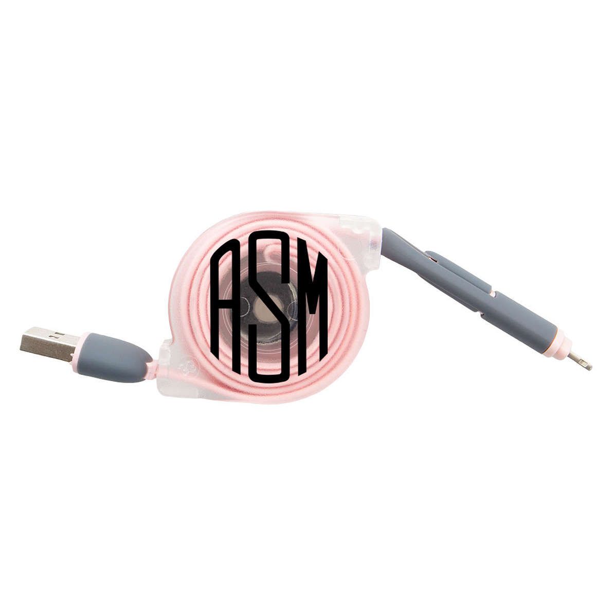 Monogrammed Retractable Charging Cord | Marleylilly