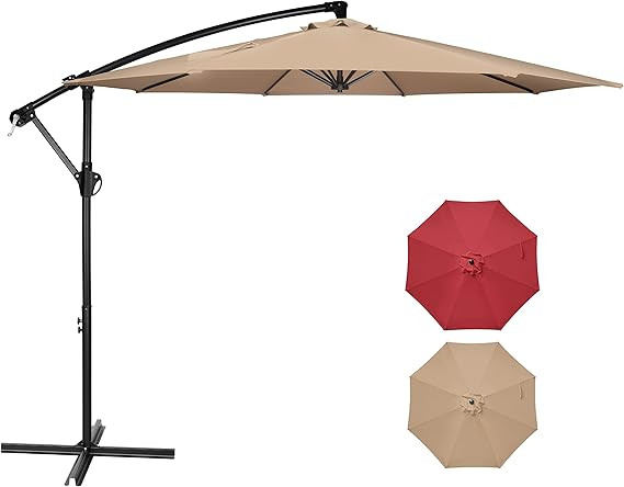 Simple Deluxe 10ft Offset Umbrella Cantilever Patio Hanging Umbrella Outdoor Market Umbrella with... | Amazon (US)