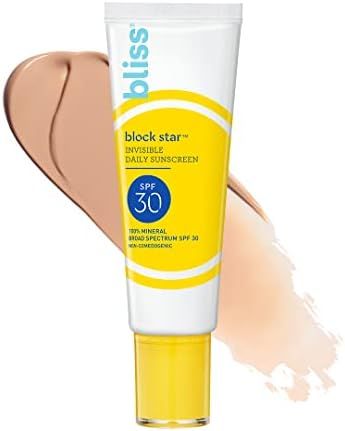 Bliss Tinted Sunscreen | Block Star Face Sunscreen | SPF 30 | 100% Mineral Sunscreen | Non-Greasy &  | Amazon (US)
