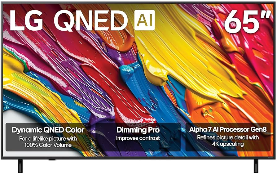 LG 65-Inch Class QNED AI 4K QNED82A Series Smart TV w/AI Sound, HDR10, 4K Super Upscaling, Filmma... | Amazon (US)