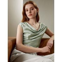 LILYSILK Silk Tshirt - Ladies - Green Natural Silk - Fashionable Minimalist Design Silk Top 12 | LilySilk