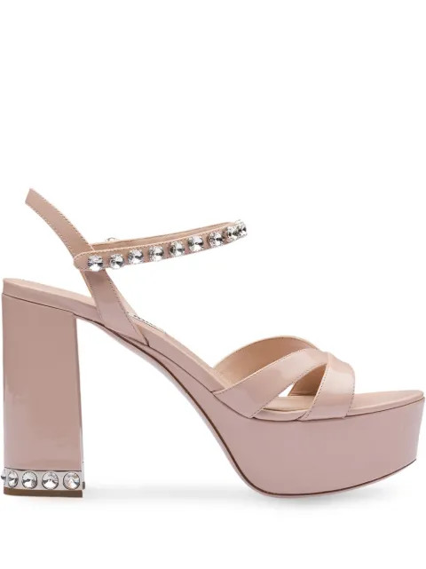 crystal embellished platform sandals | Farfetch (US)