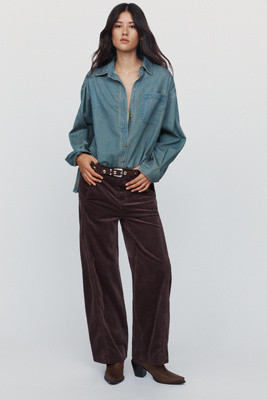 Lex Mid-Rise Corduroy Barrel Jeans | Anthropologie (US)