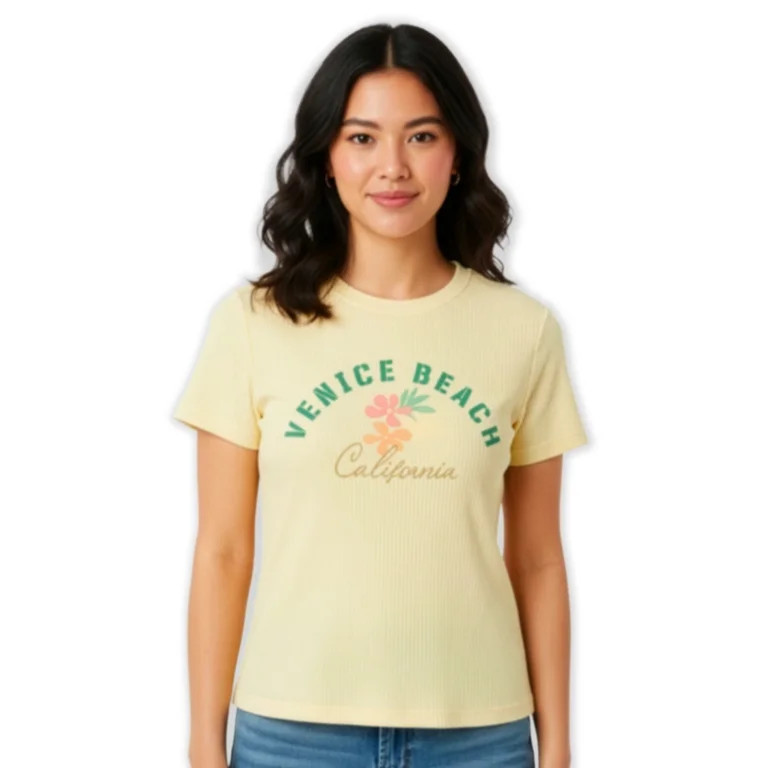 Venice Beach, California Junior's Graphic Baby Tee, Sizes XXS-XXL | Walmart (US)