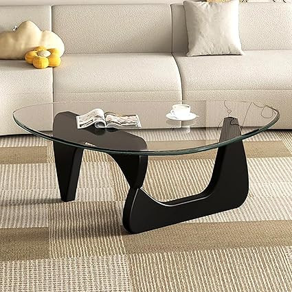 Modern Glass Coffee Table, Mid Century Small Coffee Table, Coffee Table for Living Room,Suitable ... | Amazon (US)