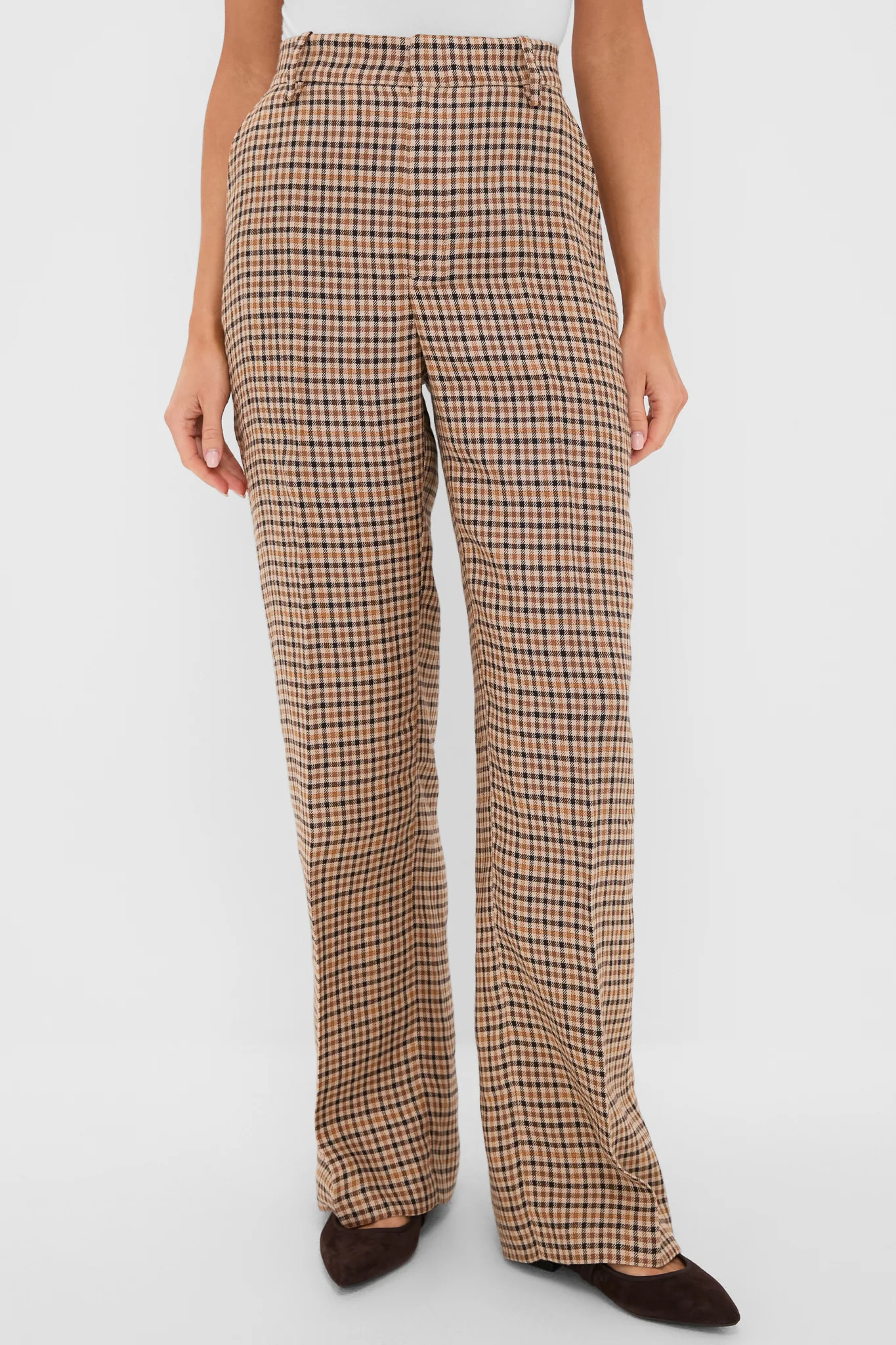 Country Plaid Linen Tweed Woven Standard Flare Pants | Tuckernuck (US)